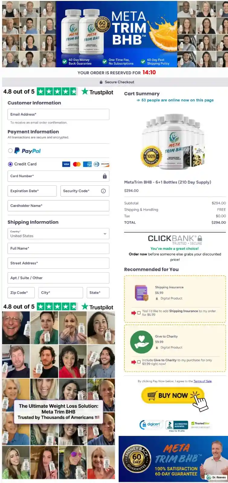 MetaTrim BHB™ Cart Section